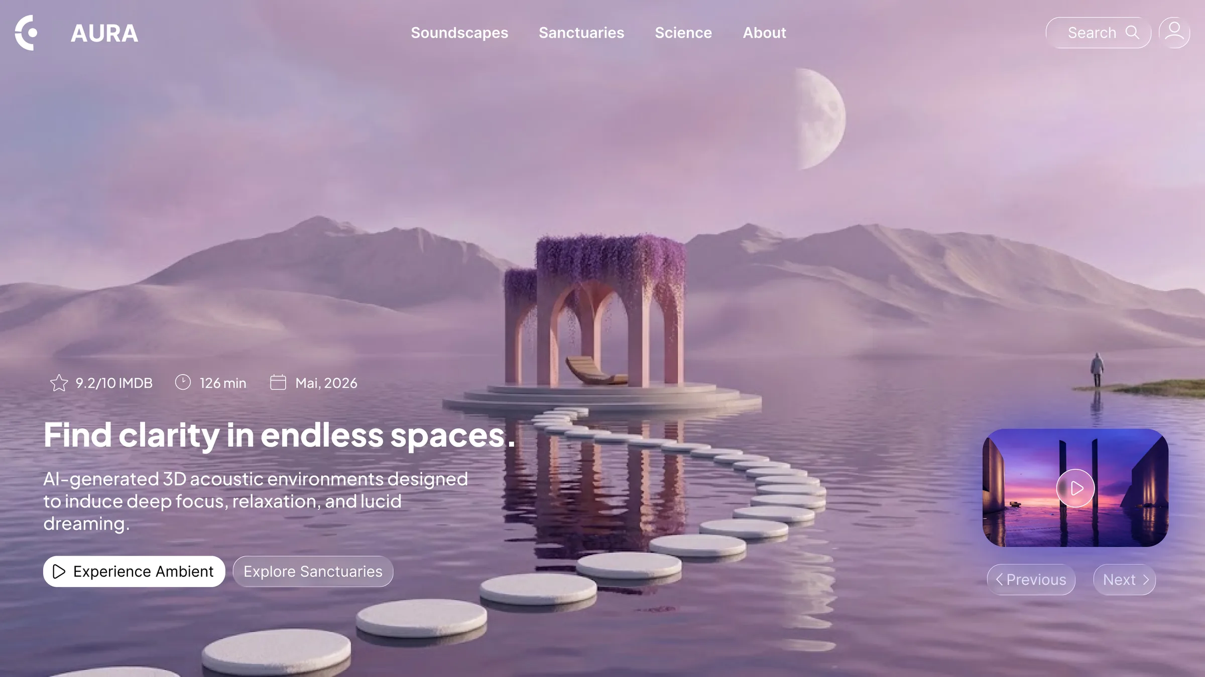 Study for a soundscape website in lavender